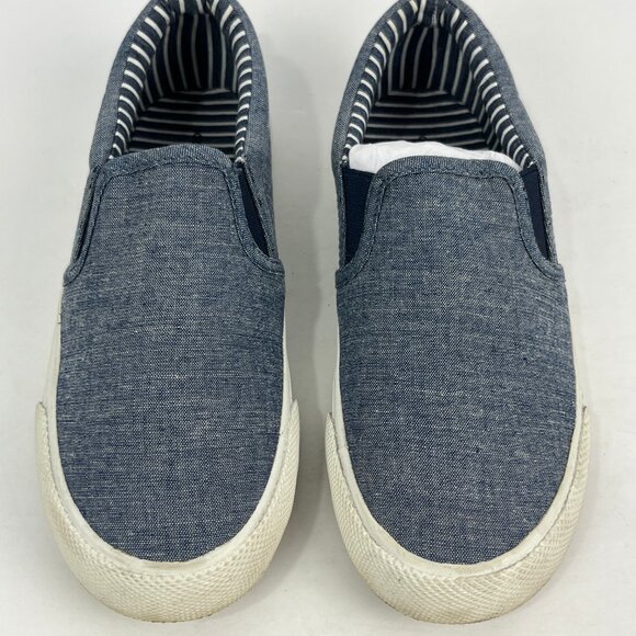 Joe Fresh Kids Loafers Size 1 Blue Round Toe Low Top Flat Heel Pull On - Picture 5 of 6